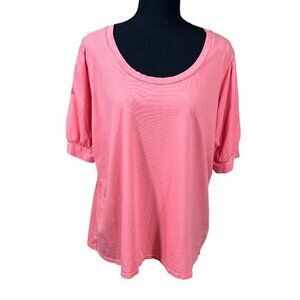 Time & Tru Pink Short Sleeve Pullover Top Size XXL